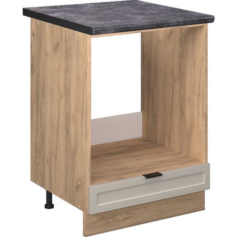 Herdumbauschrank Fame-Line, GrauBeige, 60 cm , AP Anthrazit, Vicco