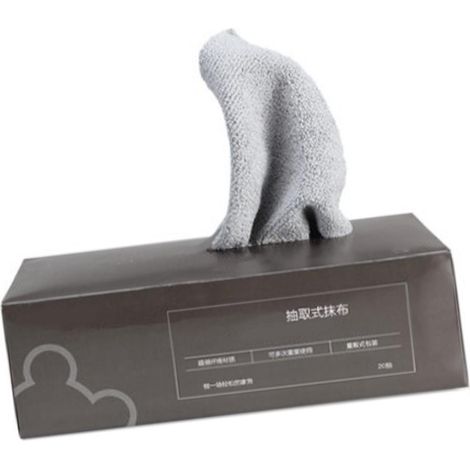 Chiffon microfibre jetable 20 pièces, torchon nettoyage réutilisable en rouleau, linge essuyage cuisine ménage gris, lot économique (1/5)