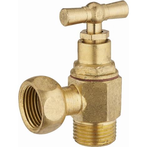WC-Absperrhahn Eckventil mit Klappe männlich weiblich frei Mutter MF3/8 (12x17) Messing roh NOYON & THIEBAULT - 297-I12L1