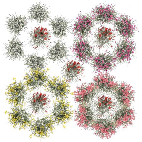 Stück statische Blumenbüschel, Modellblumen, Grasbüschel, Eisenbahnminiatur, künstliche Blumen-11.00X2.00X0.50CM (1/4)