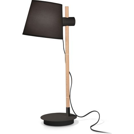 Lampade Da Scrivania-Ufficio Industrial-Minimal Axel Legno Nero 1 Luce E27 (1/2)