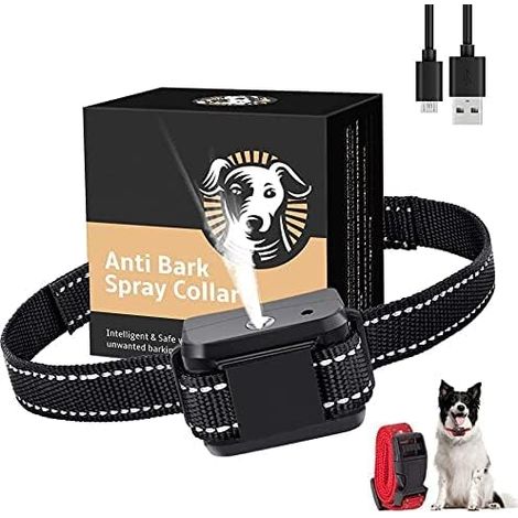 Antibellhalsband für Hunde, Citronella-Spray-Antibellhalsband für Hunde, wiederaufladbares und sicheres Trainingshalsband mit 2 Ersatzriemen