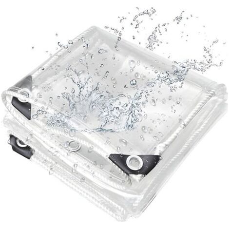 QORVA-Bâche Transparente Imperméable, Résistant à la Déchirure Bâche de Protection Étanche, Résistant à poussière avec Cordon(1.2x3m)