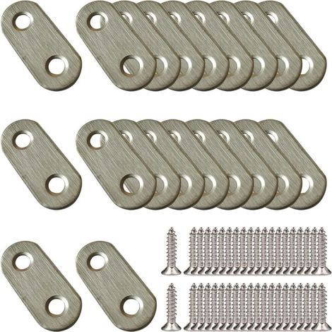 20 Stück 37 x 16 mm Winkelverbinder, Edelstahlverstärkung, Winkelverbinder-Reparaturplatten, Befestigungswinkel, mit Schrauben