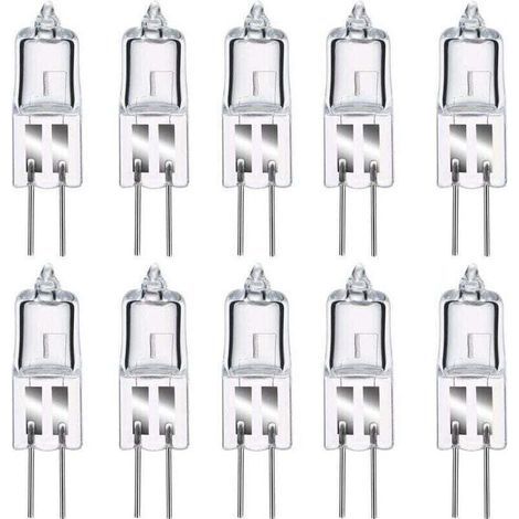 Lot de 10 Ampoules Halogènes G4 12V 20W 2800K Blanc Chaud Transparentes Classe Énergétique C (1/5)