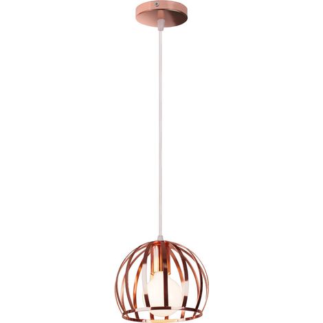 Suspension Luminaire Vintage Lustre Moderne Plafonnier Rond En Métal Fer Pour Cuisine Ferme Couloir Intérieur Or Rose