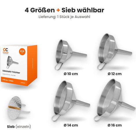 Edelstahl Flaschentrichter Trichter Einfülltrichter Einmachtrichter Fülltrichter (1/5)