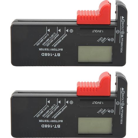 Testeur de batterie numérique BT-168D - Lot de 2 unités pour piles AA, AAA et 9V - Affichage capacité précise (1/5)