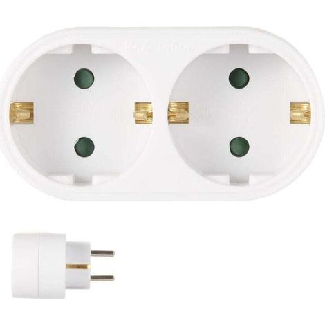 Steckdosenleiste, europäischer Stecker mit Erdung, Spannungswandler, schaltbare Steckdose, weiß, 500 V, 16 A - Crezuo