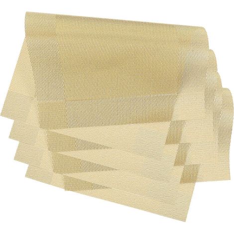Set de table en PVC, dessous de plat isolant, lot de 4, style doré (1/5)