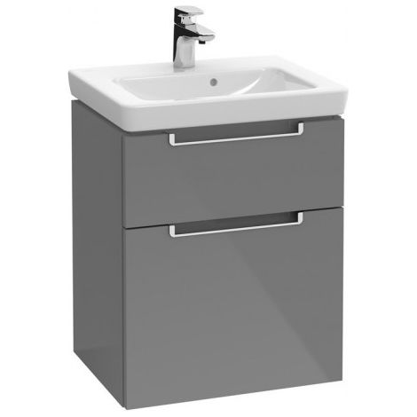 Villeroy & Boch Meuble-lavabo XXL Subway 2.0 A906, Coloris: Gris brillant, Poignée : argent mat - A90600FP