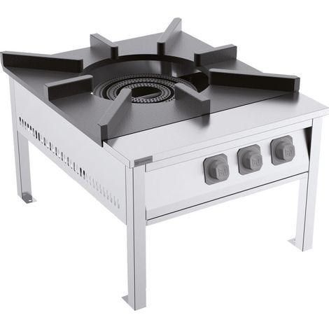 Réchaud bas à gaz, 1 brûleur 32 Kw (LPG) 700x850x500 mm - VIRTUS