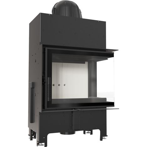 KLuftkamineinsatz KRATKI FLOKI S Rechts 8kW Ø 160 Rekuperation Stahl SET (1/5)