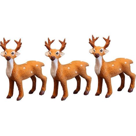 Lot de 3 décorations de Noël en peluche représentant un cerf ou un élan, idéales pour le salon, la chambre ou une fête.-15X9cm (1/3)