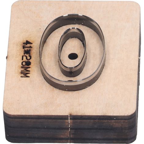 Matrice de découpe pour cuir en forme de numéro 0, pour carton et caoutchouc, 41 x 28 mm (1/5)
