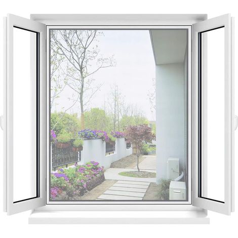 Universal Transparent Mosquito Net for Window/Washable Mesh Adjustable Mosquito Net, DIY, Maximum Window Size 150x200cm (Pack of 1, White) (1/5)