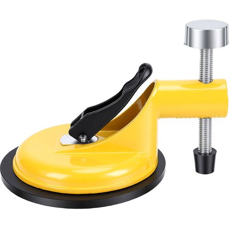 Outil de réglage de hauteur facile à utiliser et polyvalent pour la pose au sol, avec ventouse jaune. (1/5)