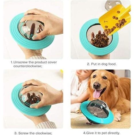 Balle interactive pour nourrir les chiens, bleue (1/5)
