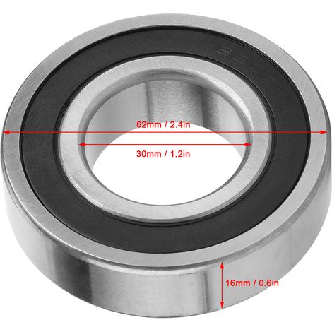 10 roulements à billes 6206-2RS, 30 x 62 x 16 mm (1/5)