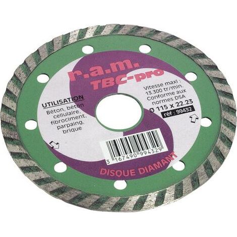 DISQUE DIAMANT A SEGMENTS JOINTS 115 MM 652474 (1/2)