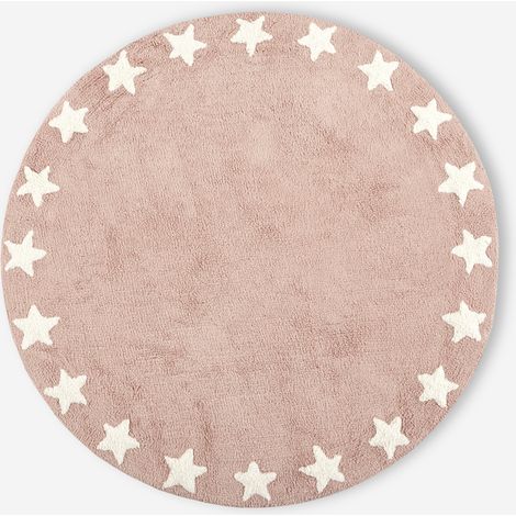 ALFOMBRA BATMATH REDONDA ESTRELLAS ROSA Ø90 (1/2)
