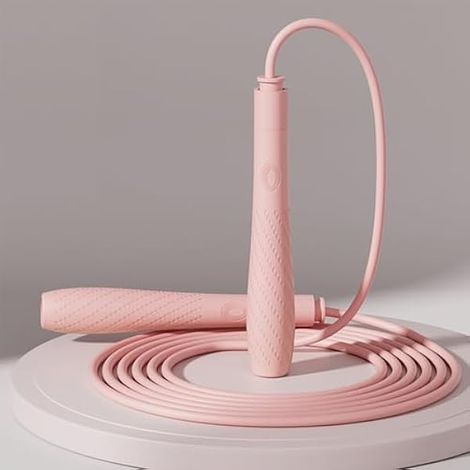 Corde à Sauter - Poignées en Silicone et ABS - Câble PVC Anti-Enchevêtrement avec Système à Double Roulement - Réglable Jusqu'à 300 cm - 1 Pièce (1/3)
