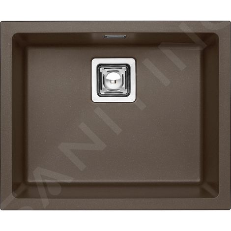 Alveus Quadrix granital - Évier en granit 560x460 mm, avec commande de vidage, chocolat 1108036 (1/2)