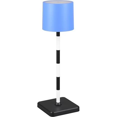 REALITY LEUCHTEN R54096312 FERNANDEZ R54096312 LAMPE DE TABLE D'EXTÉRIEUR À BATTERIE EN MÉTAL ET PLASTIQUE NOIR/BLANC/BLEU AVEC