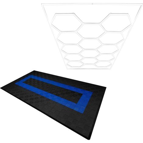 Hexagon LED Light & Vented Garage Floor Tiles With Edges - 90 (1/5)