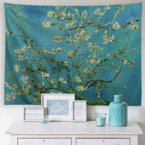 Van Gogh Fleur Tapisserie Peinture À L'huile Floral Tenture Murale Nature Paysage Mur Art Décor À La Maison pour Chambre Salon (1/4)