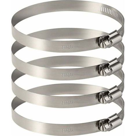 4Pcs 150 mm Collier de Serrage Tuyau Ajustable en Acier Inoxydable Pour Fixer Souples Durites (141mm-165mm) (1/5)