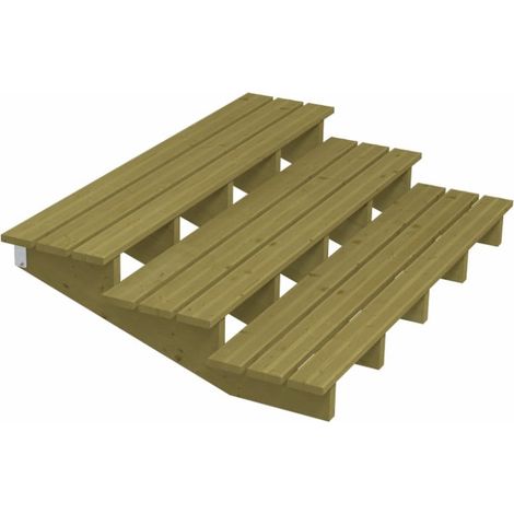 Plus Außentreppe Kiefer 3 Stufen 180 cm breit Schritttiefe 39 cm Außentreppe (1/3)