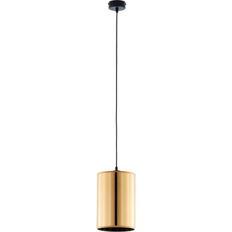 Lampada a sospensione tubo rigato oro/nero E27 Jupiter (1/5)