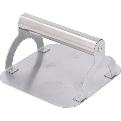 Fleischpresse, rauchfrei, antihaftbeschichtet, zeitsparend, Edelstahl-Burgerpresse für Küche und Grill, 14 cm x 14 cm (1/5)