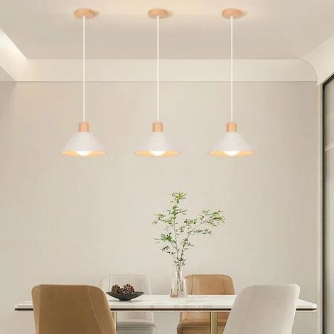 3pcs Lampe Suspension Moderne Lustre Vintage Abat-jour en Céramique Design Chapeau Plafonnier Style Nordique pour Salon Café (1/5)