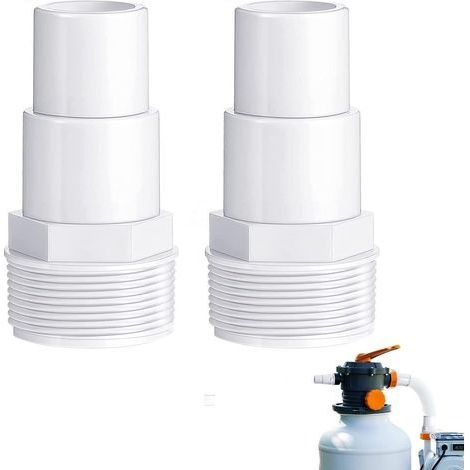 Adaptateur pour tuyau d’arrosage ∅ 32/38 mm Raccord Piscine Connexion filetée standard de 1-1/2 pouce, Adaptateur de tuyau d'aspirateur pour Hayward SPX1091Z7 ou SPX1091Z4 (2 pièces) (1/5)