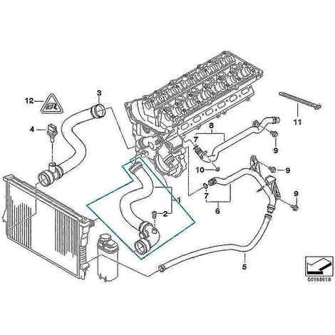 Durite de refroidissement de radiateur 11531436406 pour BMW E46 320i 323i 325i 328i 330i