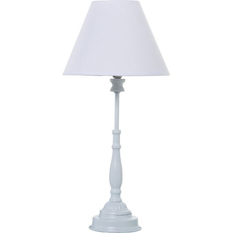 Weiße Metalltischlampe+92264, 1x14 max40w nicht enthalten ° 23x49cm Basi (1/4)