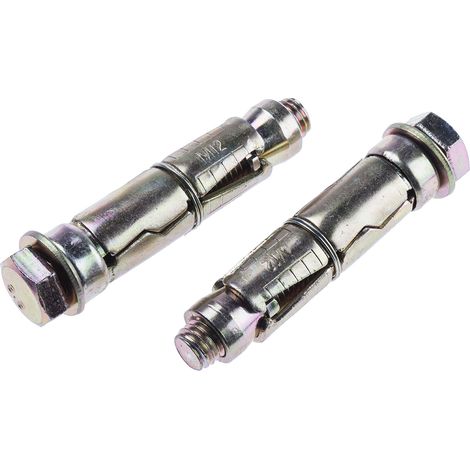 Boulon de bouclier d RS PRO, en Acier au carbone M12, 20mm x 75mm ( Prix pour Sachet de 10 )