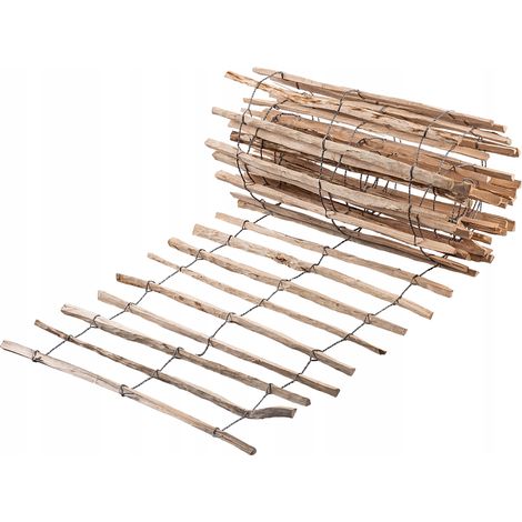 KADAX Zaun aus Hasel, Staketenzaun aus Haselnuss, Gartenzaun, 7-9cm, 100x500cm