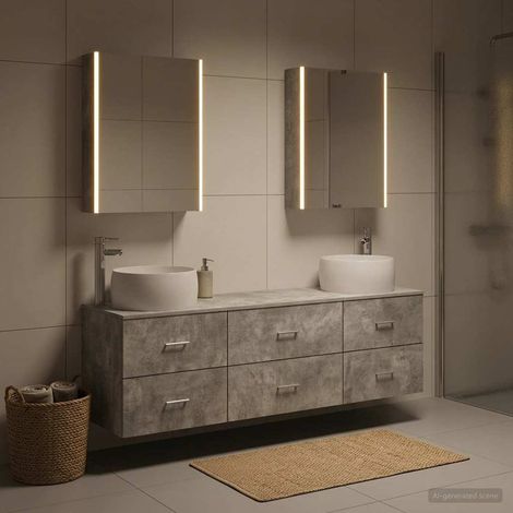 vidaXL Bathroom Furniture Set 5 pcs Concrete Grey (1/5)