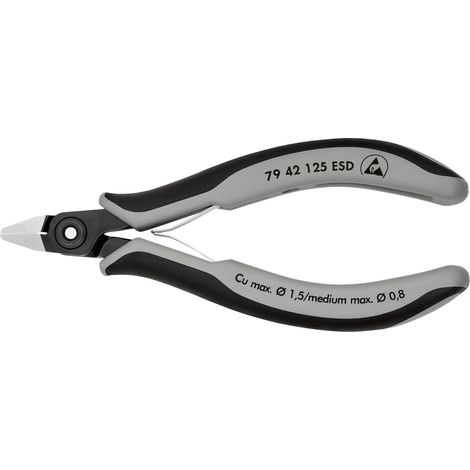 KNIPEX 79 42 125 Tronchese laterale di precisione per elettronica con manici multicomponente brunita 125 mm (1/3)