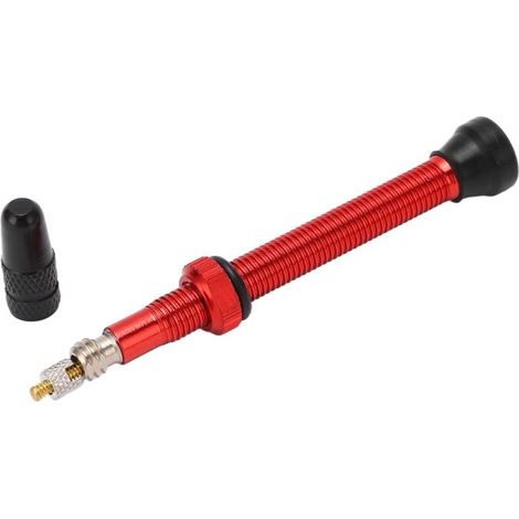 Tige de Valve Presta 60mm en Alliage d'Aluminium pour VTT Tubeless - Accessoire Vélo Rouge