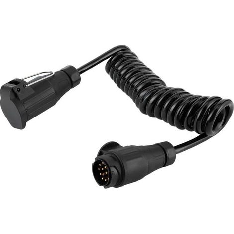 Câble adaptateur 13 broches vers 13 broches, rallonge pour prise remorque, cordon spiralé pour voiture, caravane, camping-car (1/4)