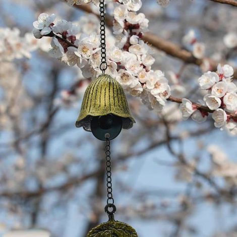 Carillon Éolien - Forme Feuille - Fonte - Pour Jardin Balcon Extérieur - 1 Pièce (1/5)