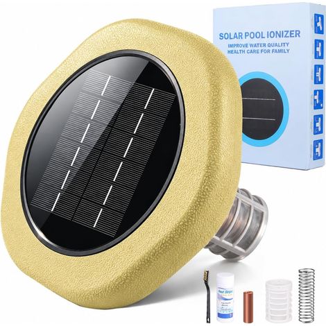 Ioniser Solar Pool Purifier, Solar Energy Pool Clarifier, Self-contained Float, Ideal for Above Ground Pools, Built-in Pools, Solar Outdoor Pools (1/5)