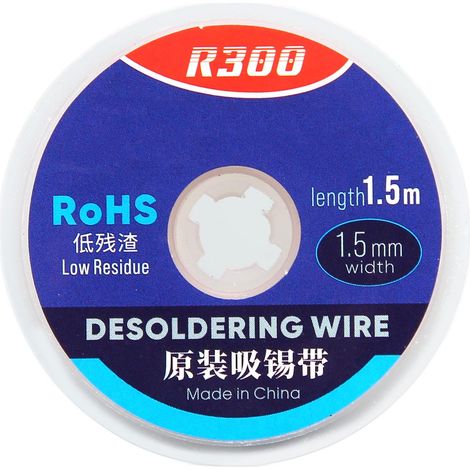 Dessoudeuse fil cuivre rapide conduction thermique nettoyage puissant écologique tresse à dessouder pour carte PCB électronique 1.5 m 1.5 mm (1/5)