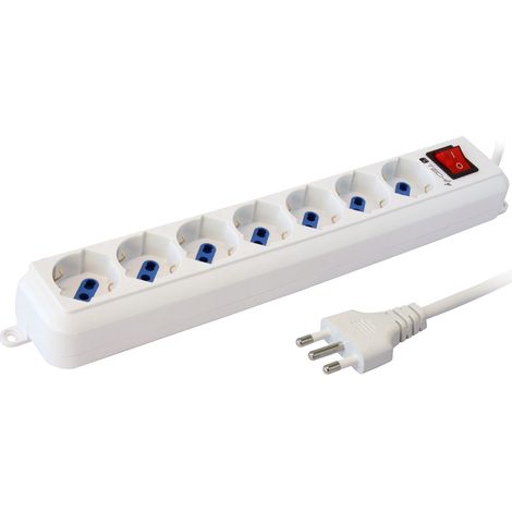 TECHLY MULTIPRESA 7 POSTI per spine italiane e schuko Prese angolate a 45o (1/5)