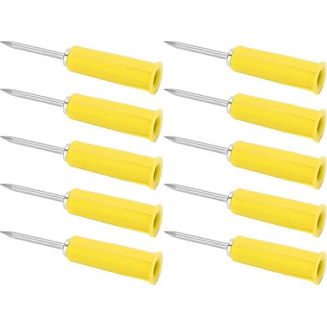 Lot de 10 sondes de perçage câbles fiches bananes PVC, conversion 2mm à 4mm, broches isolées multimètre diagnostic automobile jaune (1/5)