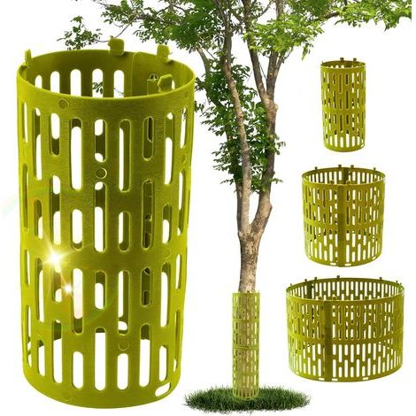 Protection du Tronc d'arbre Extensible 12 pièces (20 x 33cm) Contre Les morsures de gibier et Les Robots tondeuses, Protection Contre Les morsures, Les Animaux Sauvages résistante aux UV (1/5)